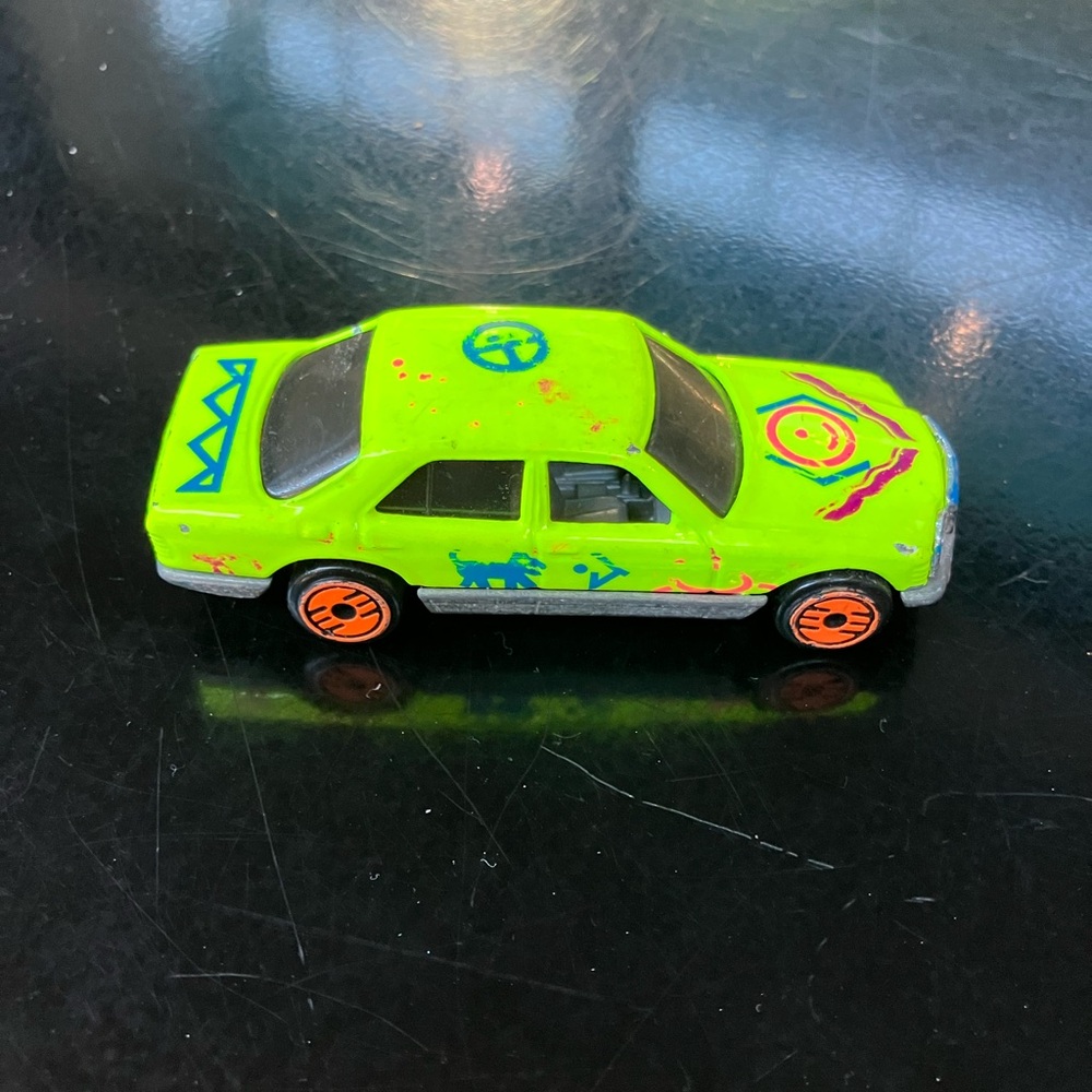 Vintage Hot Wheels 1981 Neon Yellow Mercedes Car